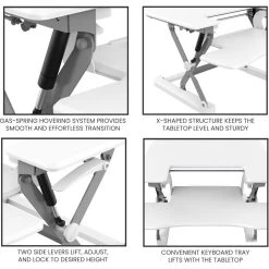 Hanover 27 in. White Tabletop Sit or Stand Adjustable Height Lift Desk, White, HSD0401-WHT1 17 Hanover 27 in. White Tabletop Sit or Stand Adjustable Height Lift Desk, White, HSD0401-WHT1 -Hanover Sales 1718245 A6