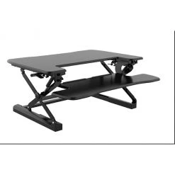 Hanover 35 in. Wide Black Tabletop Sit or Stand Lift Desk with Adjustable Height for Offices, Schools, and Writing Stations