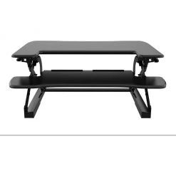 Hanover 35 in. Wide Black Tabletop Sit or Stand Lift Desk with Adjustable Height for Offices, Schools, and Writing Stations -Hanover Sales 1718246 A4