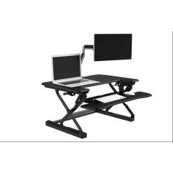Hanover 35 in. Wide Black Tabletop Sit or Stand Lift Desk with Adjustable Height for Offices, Schools, and Writing Stations -Hanover Sales 1718246 A7