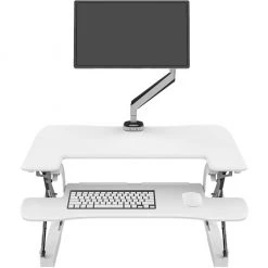 Hanover 23 in. Wide White Tabletop Sit or Stand Lift Desk with Adjustable Height for Offices, Schools, & Writing Stations -Hanover Sales 1718247 A5