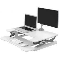 Hanover 23 in. Wide White Tabletop Sit or Stand Lift Desk with Adjustable Height for Offices, Schools, & Writing Stations -Hanover Sales 1718247 A6