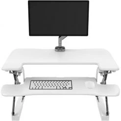 Hanover 23 in. Wide White Tabletop Sit or Stand Lift Desk with Adjustable Height for Offices, Schools, & Writing Stations -Hanover Sales 1718247 A7