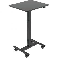 Hanover 21 in. Wide Black Rolling Desk with Adjustable Height and Bag Hook, HSD0408-BLK -Hanover Sales 1718248 A4