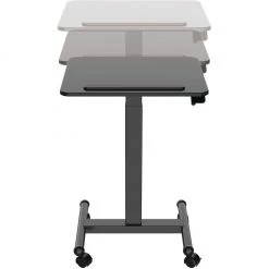 Hanover 21 in. Wide Black Rolling Desk with Adjustable Height and Bag Hook, HSD0408-BLK -Hanover Sales 1718248 A5