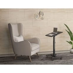 Hanover 21 in. Wide Black Rolling Desk with Adjustable Height and Bag Hook, HSD0408-BLK -Hanover Sales 1718248 A9