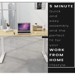 Hanover 55 in. Assembled Sit or Stand Electric Desk with Adjustable and Programmable Heights, Natural, HSD0421-NAT 13 Hanover 55 in. Assembled Sit or Stand Electric Desk with Adjustable and Programmable Heights, Natural, HSD0421-NAT -Hanover Sales 1718252 A3