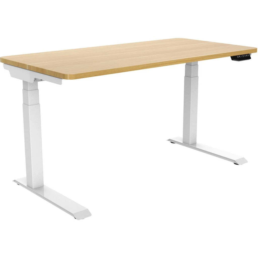 Hanover 55 in. Assembled Sit or Stand Electric Desk with Adjustable and Programmable Heights, Natural, HSD0421-NAT 7 Hanover 55 in. Assembled Sit or Stand Electric Desk with Adjustable and Programmable Heights, Natural, HSD0421-NAT - Image 5