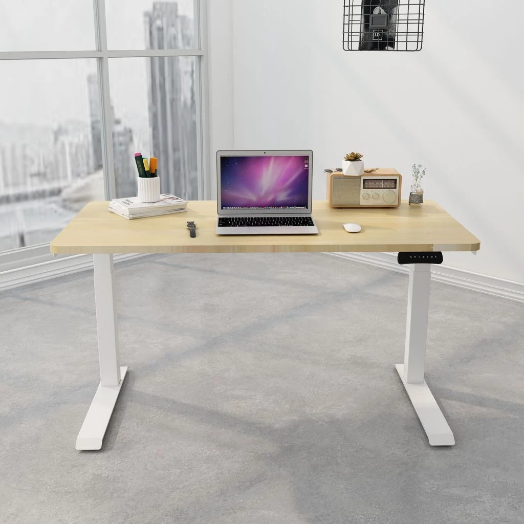 Hanover 55 in. Assembled Sit or Stand Electric Desk with Adjustable and Programmable Heights, Natural, HSD0421-NAT 10 Hanover 55 in. Assembled Sit or Stand Electric Desk with Adjustable and Programmable Heights, Natural, HSD0421-NAT - Image 8