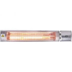 Hanover 26.5 in. Modern Halogen Infrared Steel Electric Heater with Remote, Silver, HAN1053IC-SLV