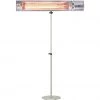Hanover 26.5 in. Modern Halogen Infrared Electric Steel Heater, with Remote and Stainless Steel Stand, Silver, HAN1053IC-SD -Hanover Sales 1731380