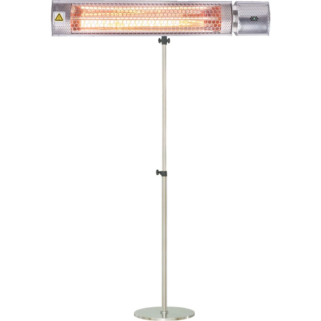 Hanover 26.5 in. Modern Halogen Infrared Electric Steel Heater, with Remote and Stainless Steel Stand, Silver, HAN1053IC-SD 3 Hanover 26.5 in. Modern Halogen Infrared Electric Steel Heater, with Remote and Stainless Steel Stand, Silver, HAN1053IC-SD
