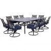 Hanover Montclair 11 pc. Dining Set in Navy Blue with 10 Swivel Rockers and a 60 in. x 84 in. Table, MCLRDN11PCSW10-NVY -Hanover Sales 1738479