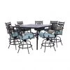 Hanover Montclair 9 pc. High-Dining Set in Ocean Blue with 8 Counter-Height Swivel Chairs and 60 in. Table, MCLRDN9PCBRSW8-BLU -Hanover Sales 1738505