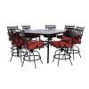 Hanover Montclair 9 pc. High-Dining Set in Chili Red, with 8 Counter-Height Swivel Chairs and 60 in. Table, MCLRDN9PCBRSW8-CHL -Hanover Sales 1738506