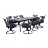 Hanover Montclair 9 pc. Dining Set in Navy Blue with 8 Swivel Rockers and a 42 in. x 84 in. Table, MCLRDN9PCSW8-NVY 2 Hanover Montclair 9 pc. Dining Set in Navy Blue with 8 Swivel Rockers and a 42 in. x 84 in. Table, MCLRDN9PCSW8-NVY -Hanover Sales 1738515