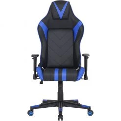 Hanover Commando Ergonomic Gaming Chair, Adjustable Gas Lift Seating, Lumbar and Neck Support, Black/Blue, HGC0109