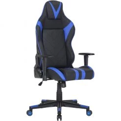 Hanover Commando Ergonomic Gaming Chair, Adjustable Gas Lift Seating, Lumbar and Neck Support, Black/Blue, HGC0109 -Hanover Sales 1918078 A4