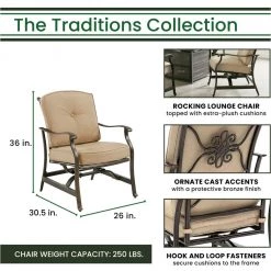 New! Hanover 2 pc. Traditions Deep Seating Cushioned Rocker Set in Tan -Hanover Sales 1982458 A2